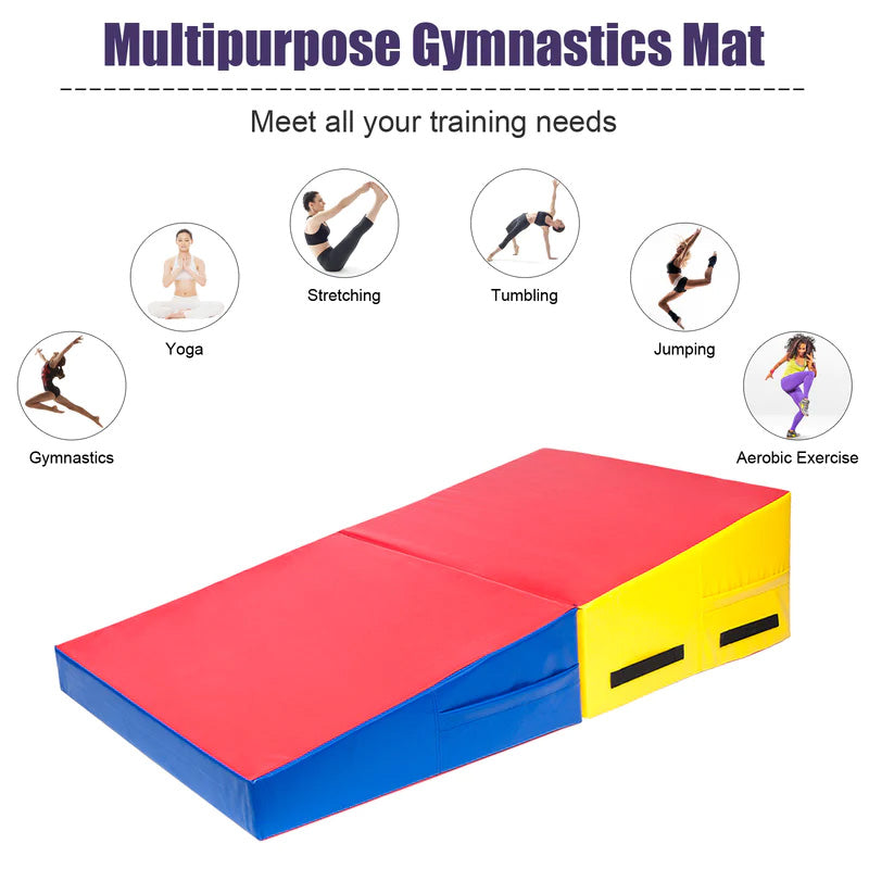 High quality soft gymnastics training folding incline wedge slope mat gym mat