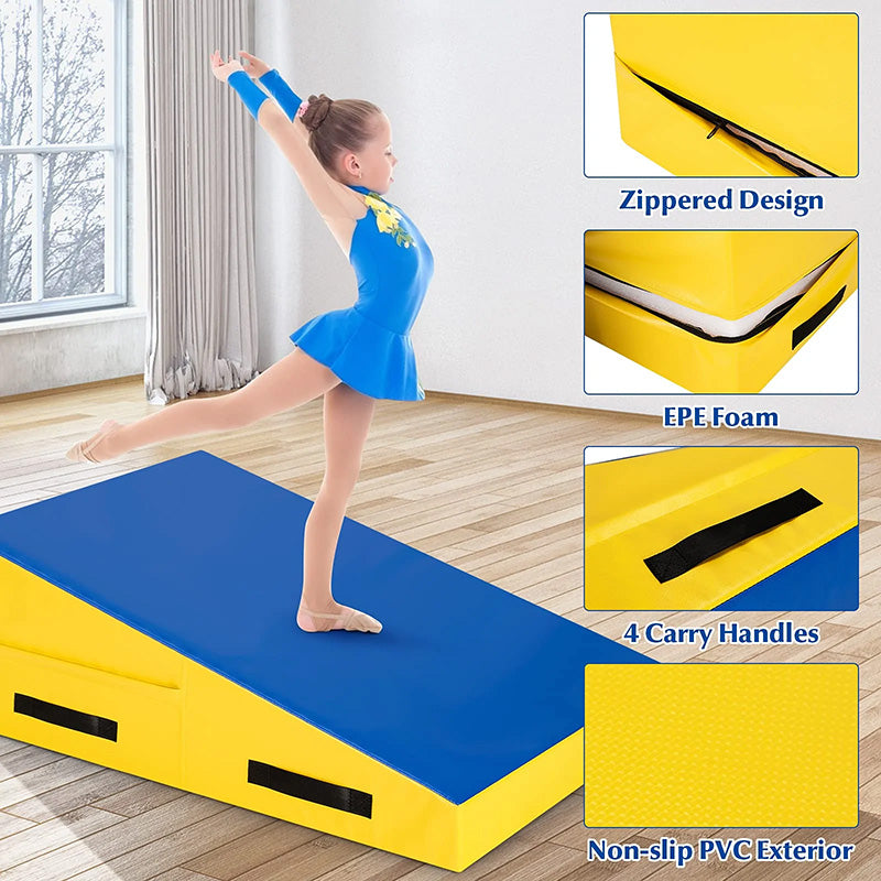 High quality soft gymnastics training folding incline wedge slope mat gym mat